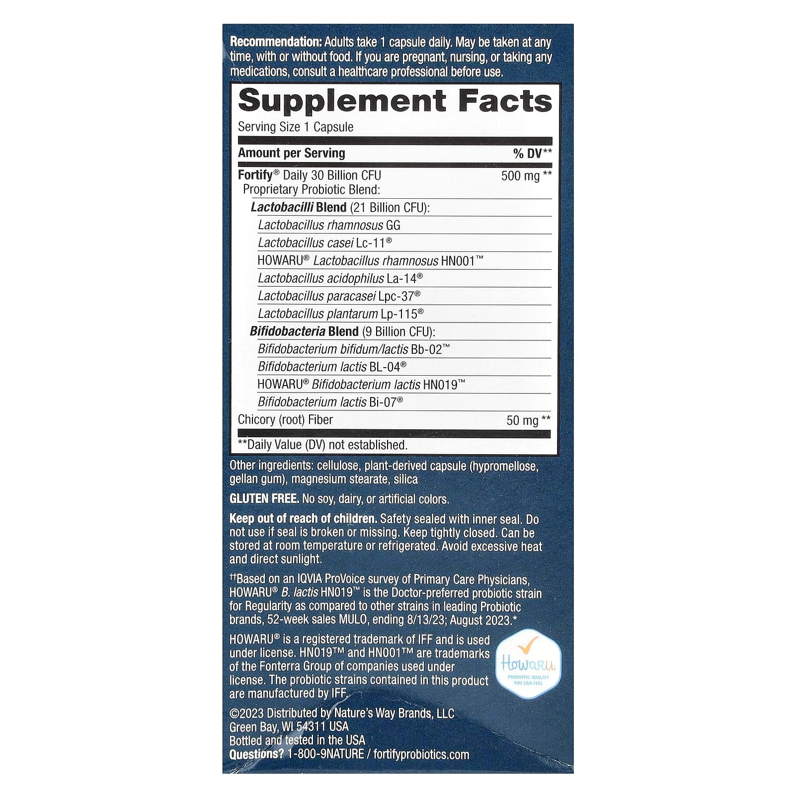 Nature's Way, Fortify, Daily Probiotic, Adult, 30 Billion CFU, 30 Delayed-Release Capsules