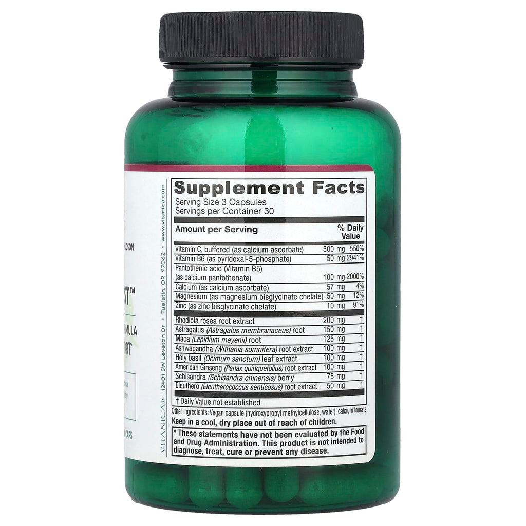 Vitanica, Adrenal Assist™, Daily Adrenal Support, 90 Vegan Caps