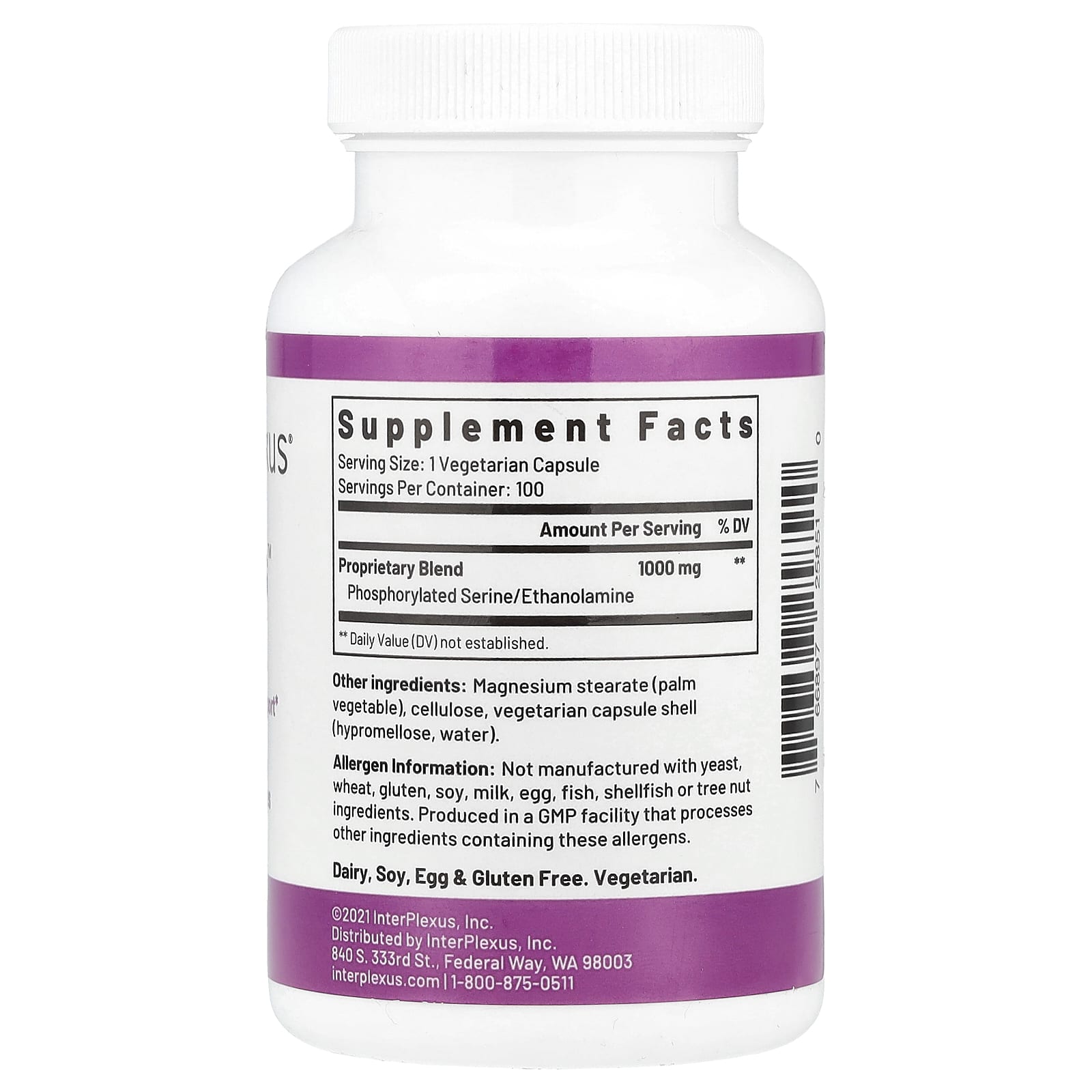 InterPlexus, Seriphos™, 100 Vegetarian Capsules