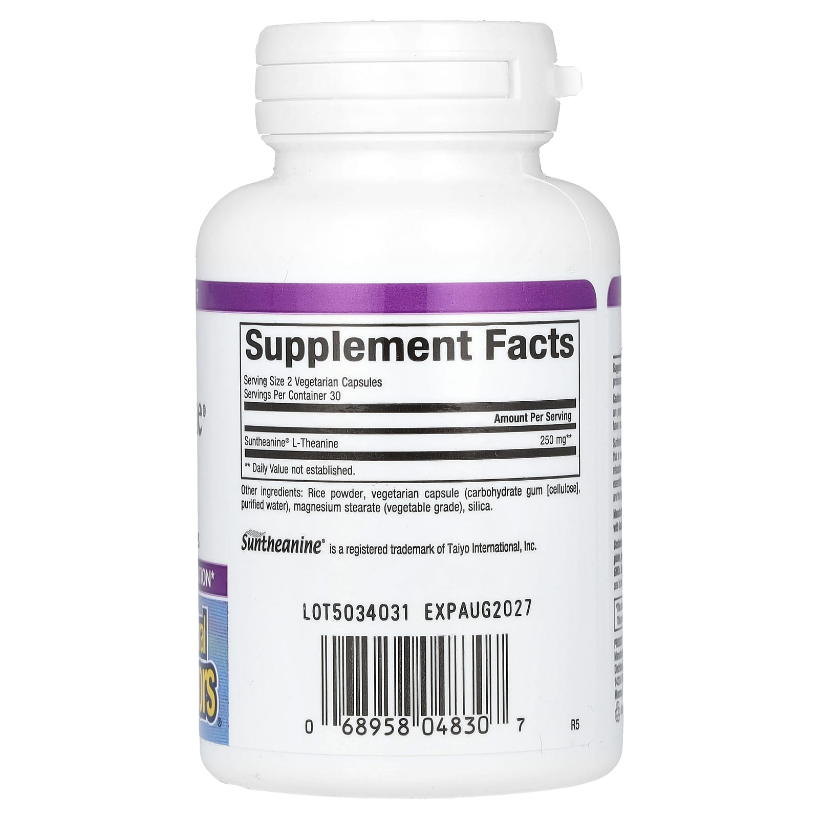 Natural Factors, Stress-Relax, Suntheanine, L-Theanine, 60 Vegetarian Capsules (125 mg per Capsule)
