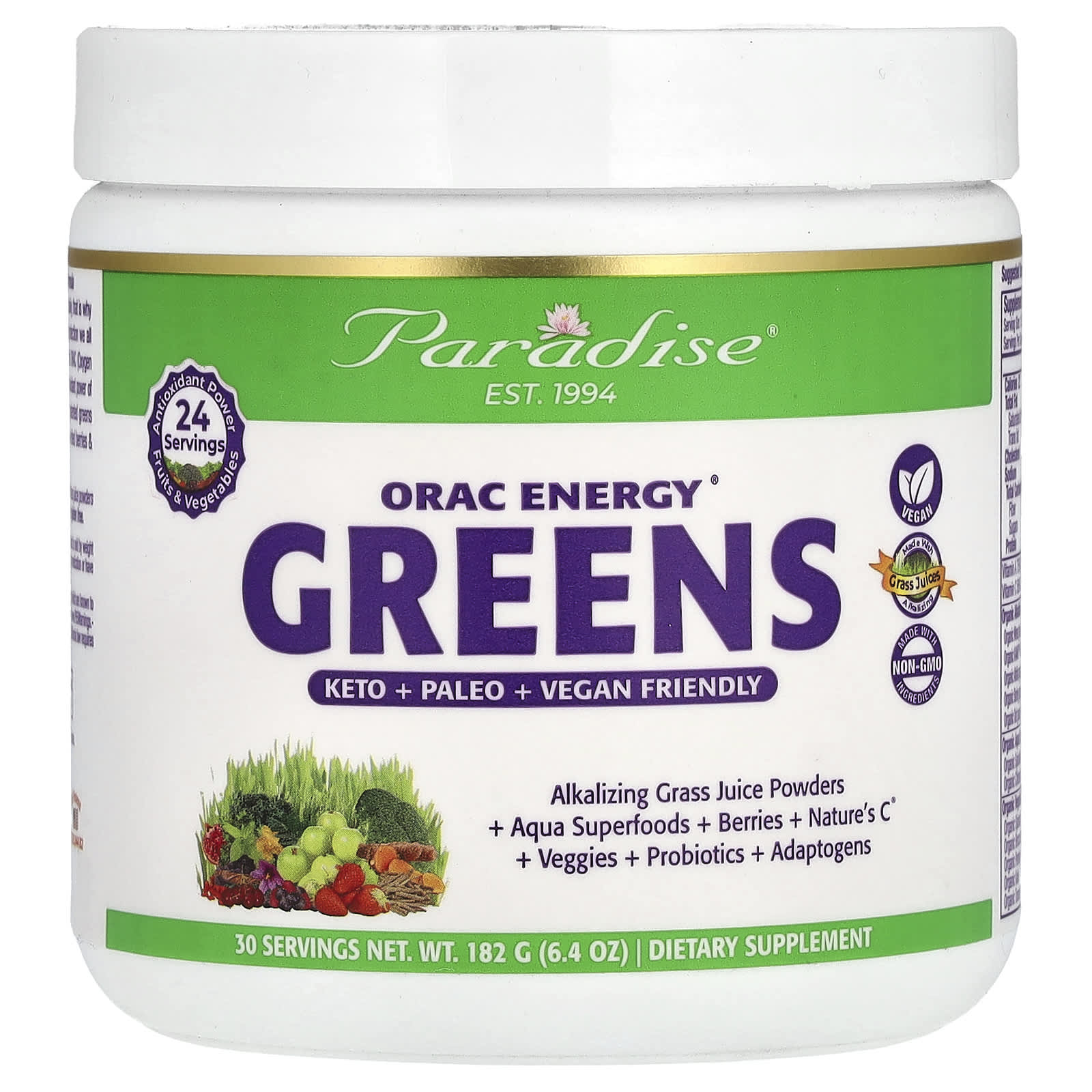 Paradise Herbs, ORAC Energy® Greens, 6.4 oz (182 g)