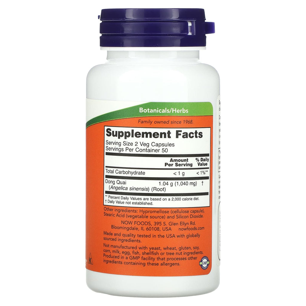 NOW Foods, Dong Quai, 520 mg, 100 Veg Capsules