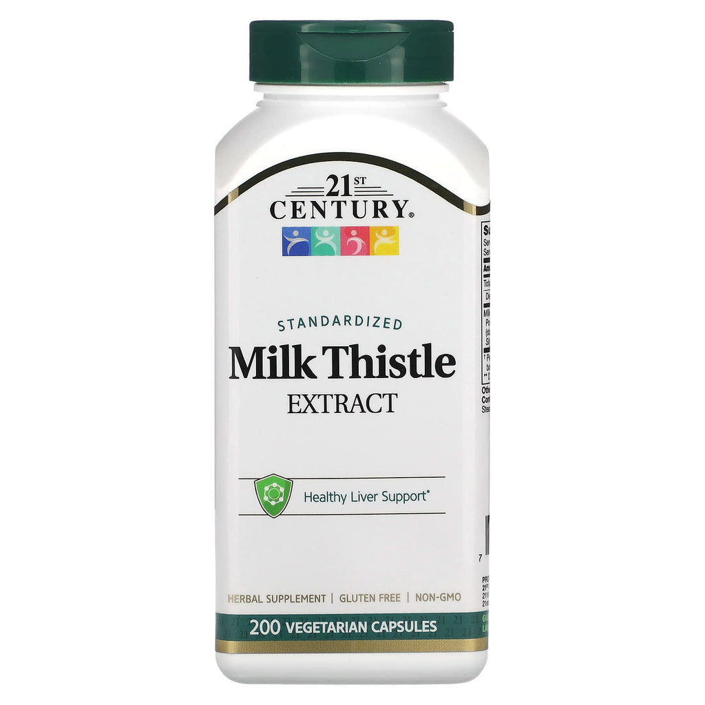 21st Century, Standardized Milk Thistle Extract, 200 Vegetarian Capsules (87.5 mg per Capsule)