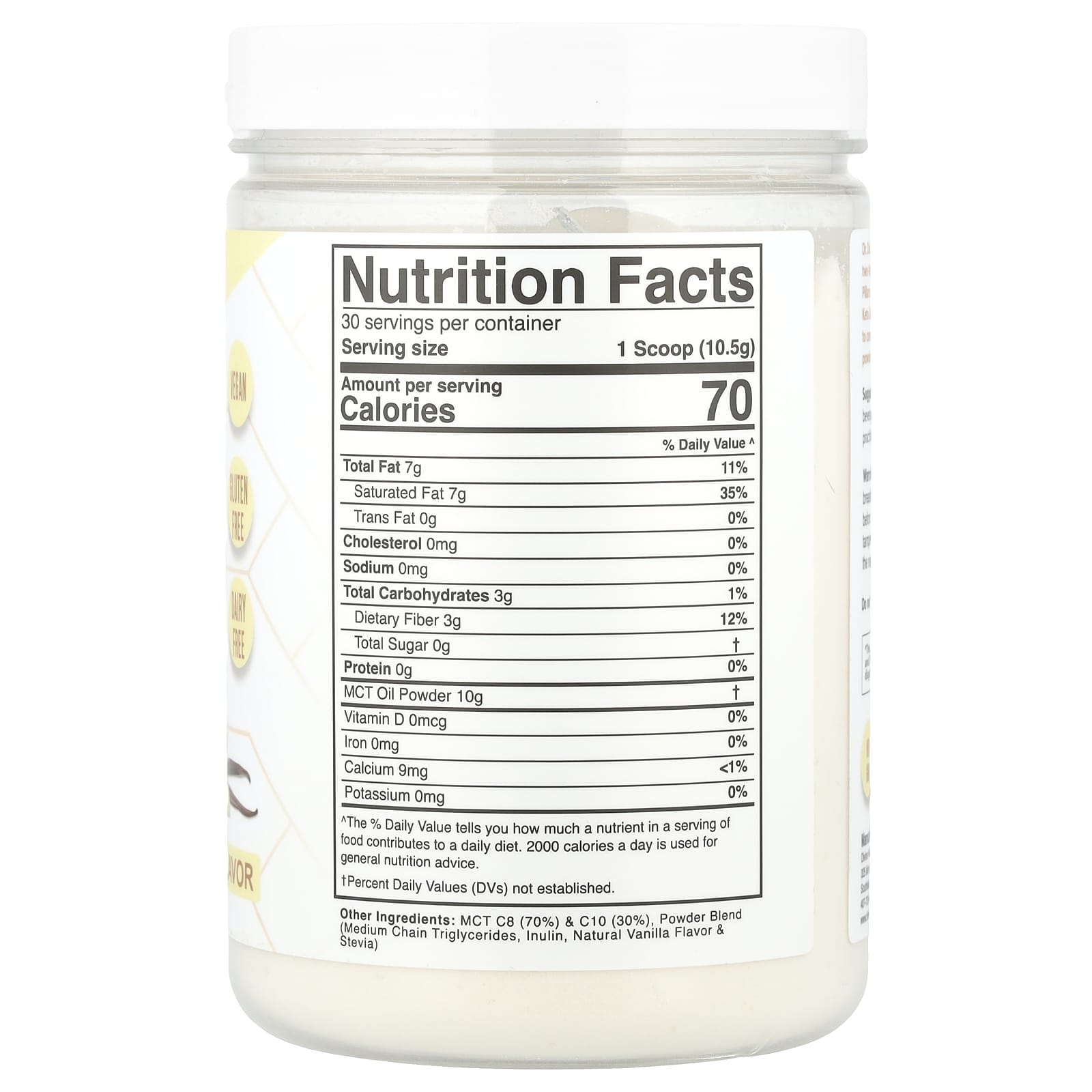 Divine Health, Dr Colbert M.D. MCT Oil Powder, French Vanilla, 11.11 oz (315 g)