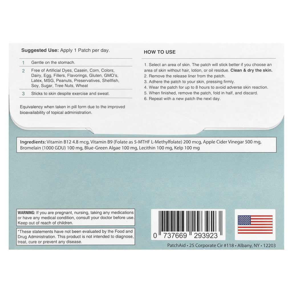 PatchAid, Natural Weight Loss Enhancer Patch , 30 Patches