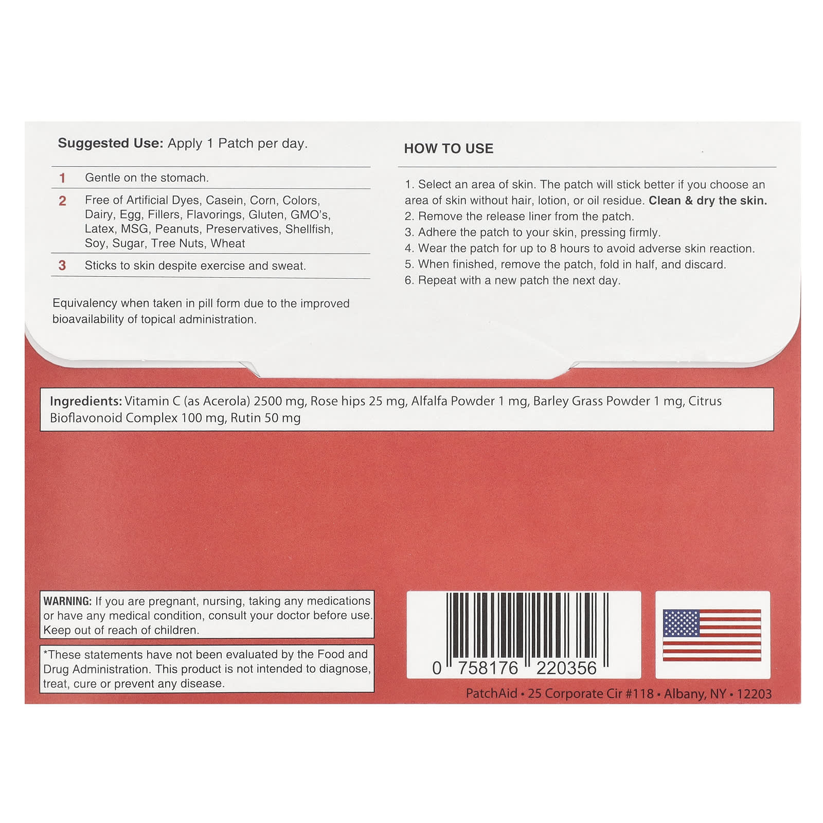 PatchAid, Vitamin C Plus Patch, 30 Patches