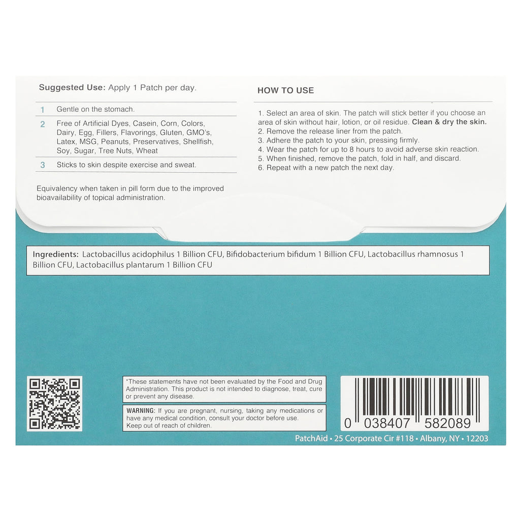 PatchAid, Probiotic Patch , 30 Patches