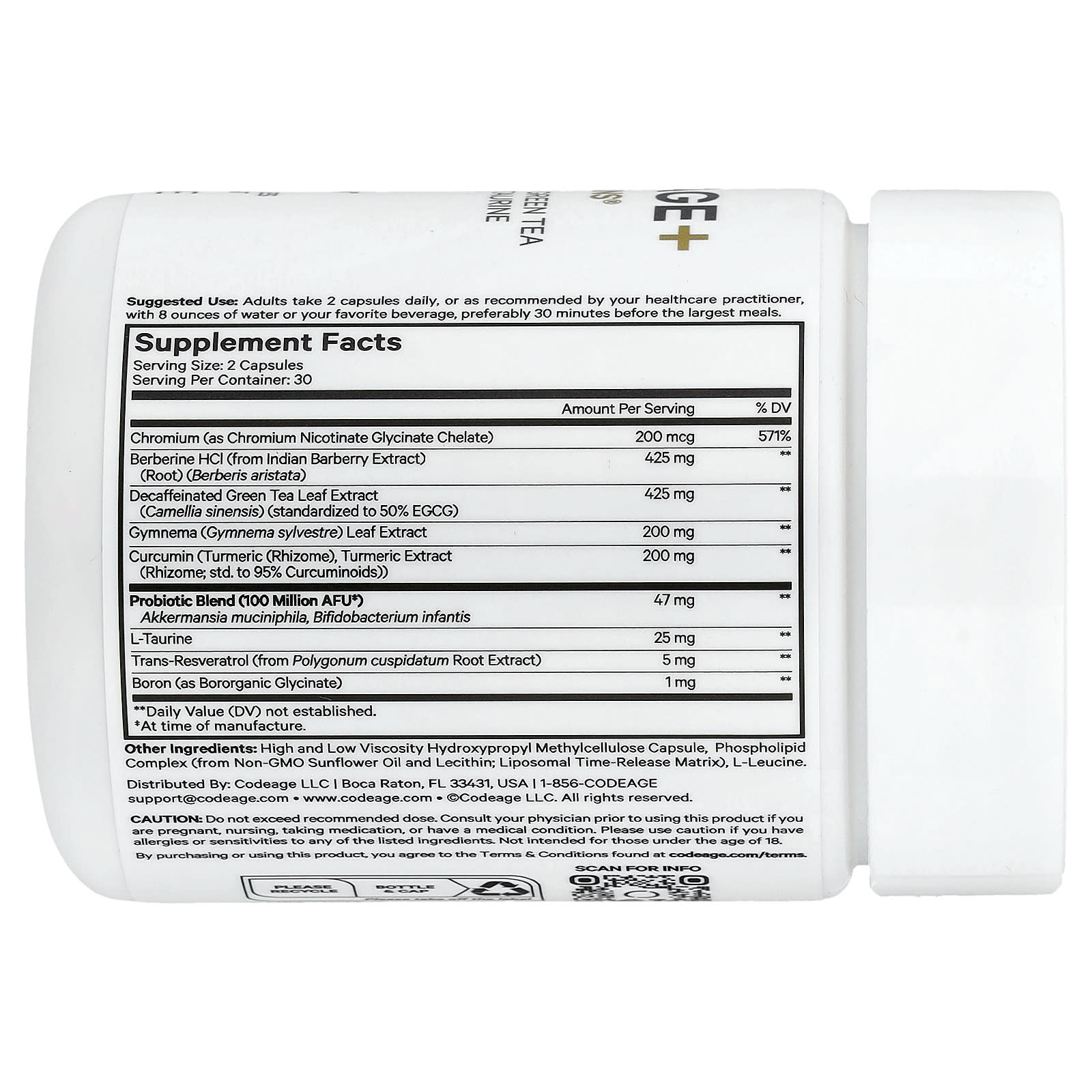 Codeage, GLP-Advantage+, 60 Vegetable Capsules