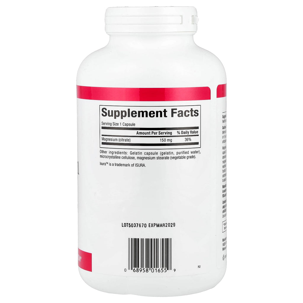 Natural Factors, Magnesium Citrate, 150 mg, 360 Capsules