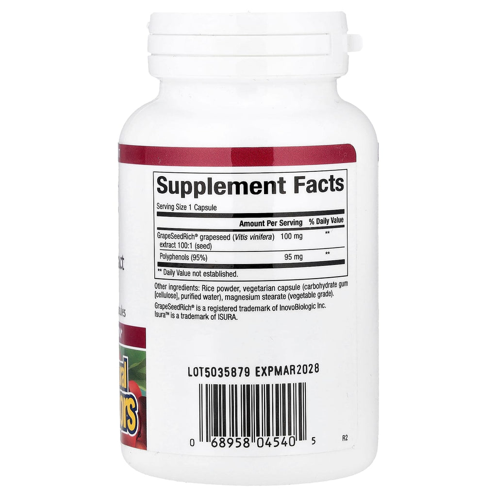 Natural Factors, GrapeSeedRich®, Grape Seed Extract, 100 mg, 120 Vegetarian Capsules