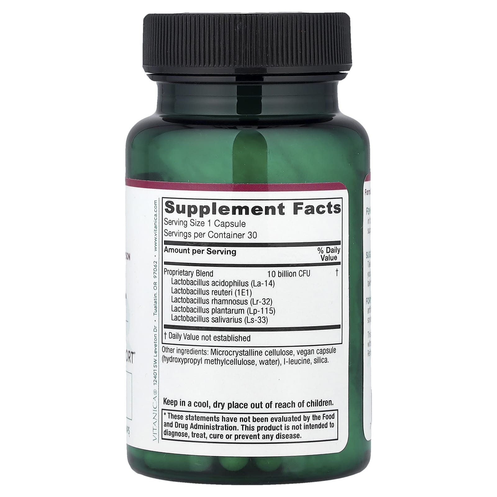 Vitanica, FemEcology™, Vaginal Probiotic Support, 30 Vegan Caps