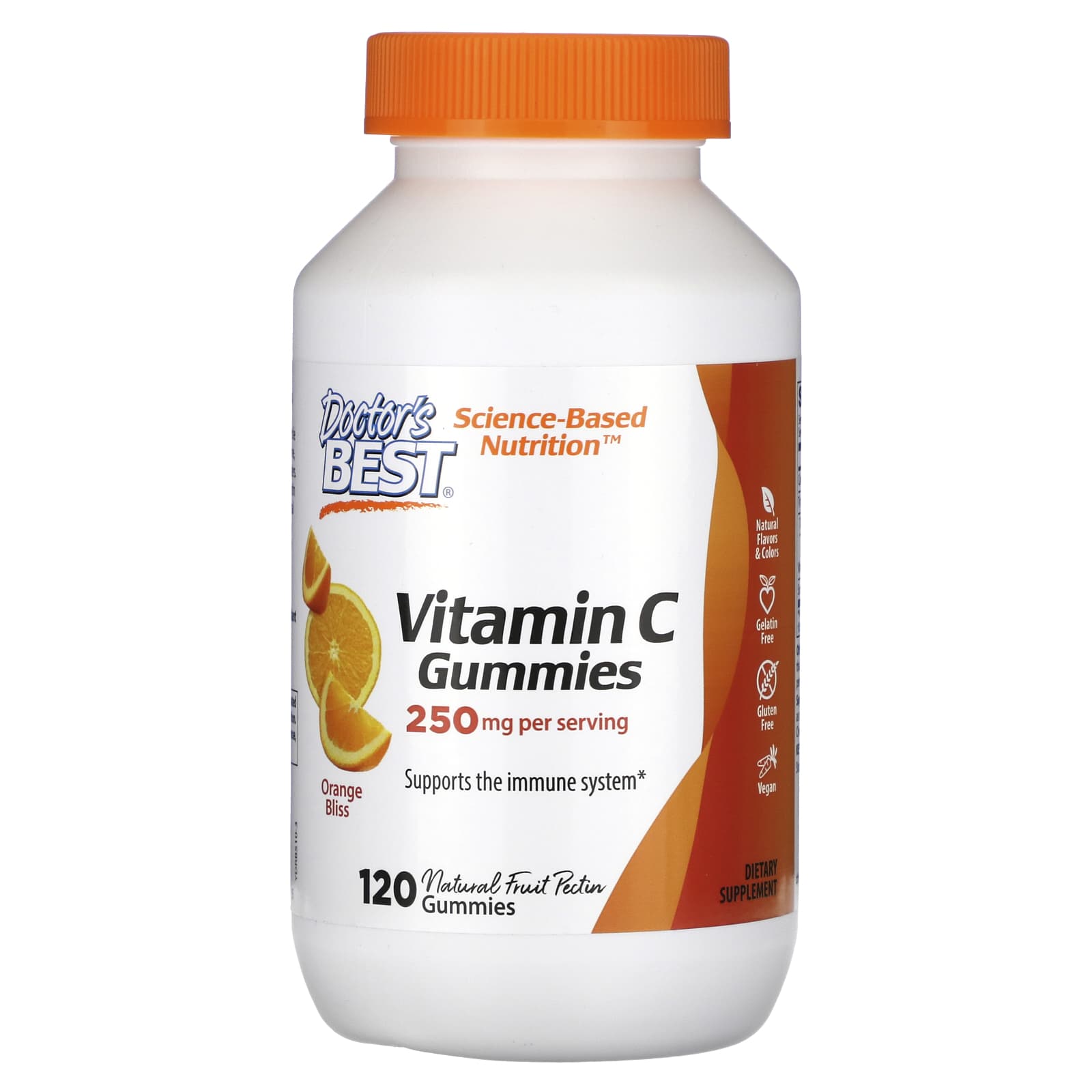 Doctor's Best, Vitamin C Gummies, Orange Bliss, 120 Gummies (125 mg per Gummy)