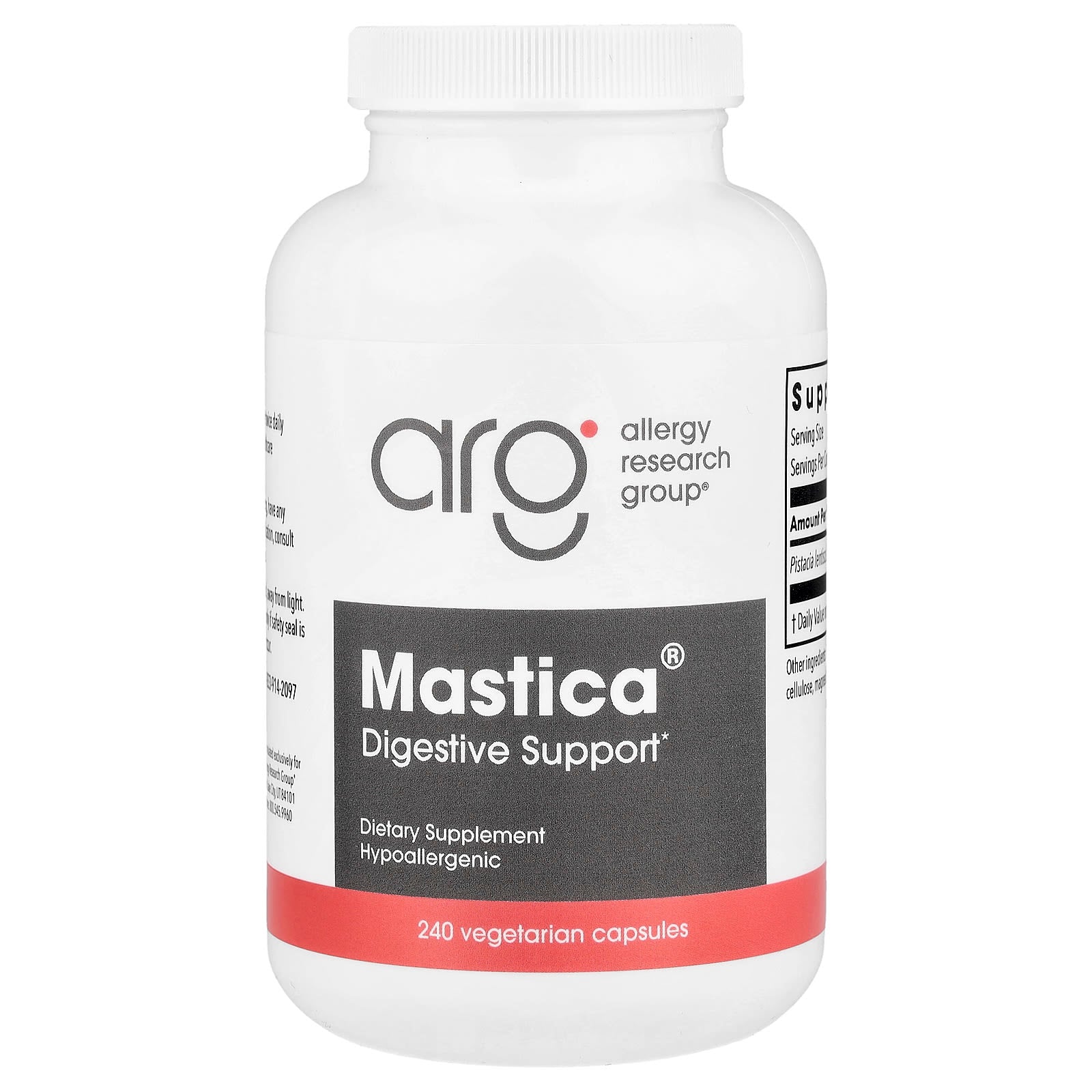 Allergy Research Group, Mastica®, Digestive Support, 240 Vegetarian Capsules (0.5 g per Capsule)