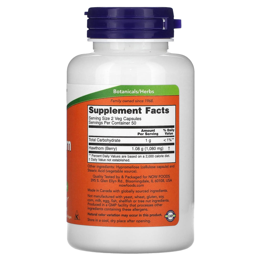 NOW Foods, Hawthorn Berry, 540 mg, 100 Veg Capsules