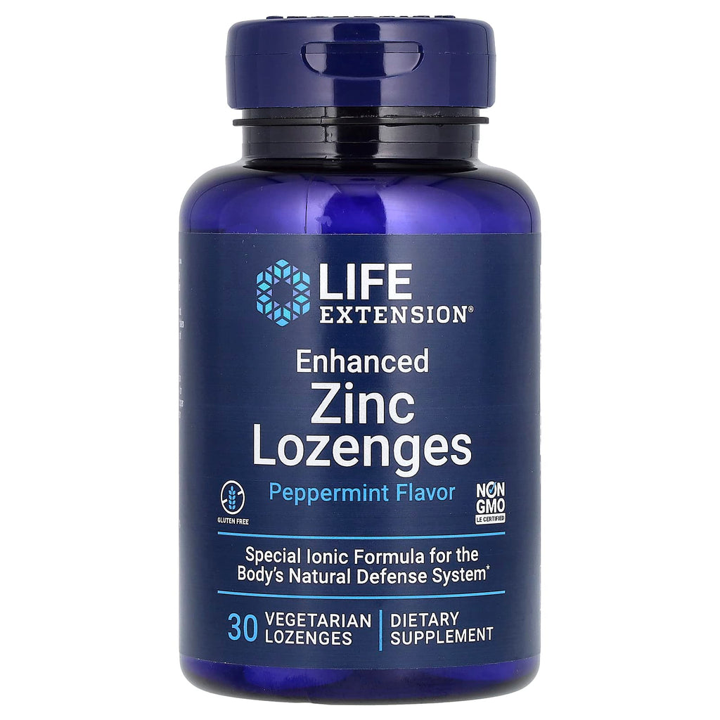 Life Extension, Enhanced Zinc Lozenges, Peppermint, 30 Vegetarian Lozenges (18.75 mg per Lozenge)