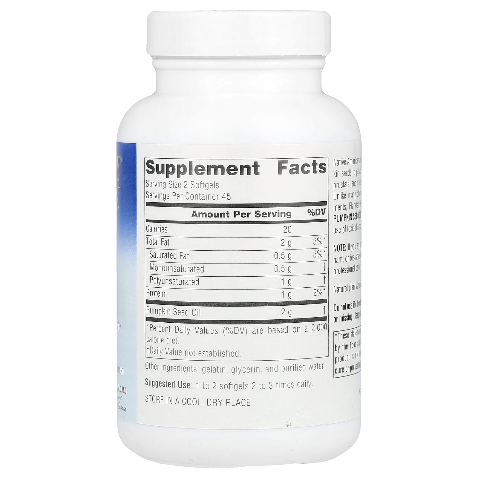 Planetary Herbals, Full Spectrum™ Pumpkin Seed Oil, 90 Softgels (500 mg per Softgel)