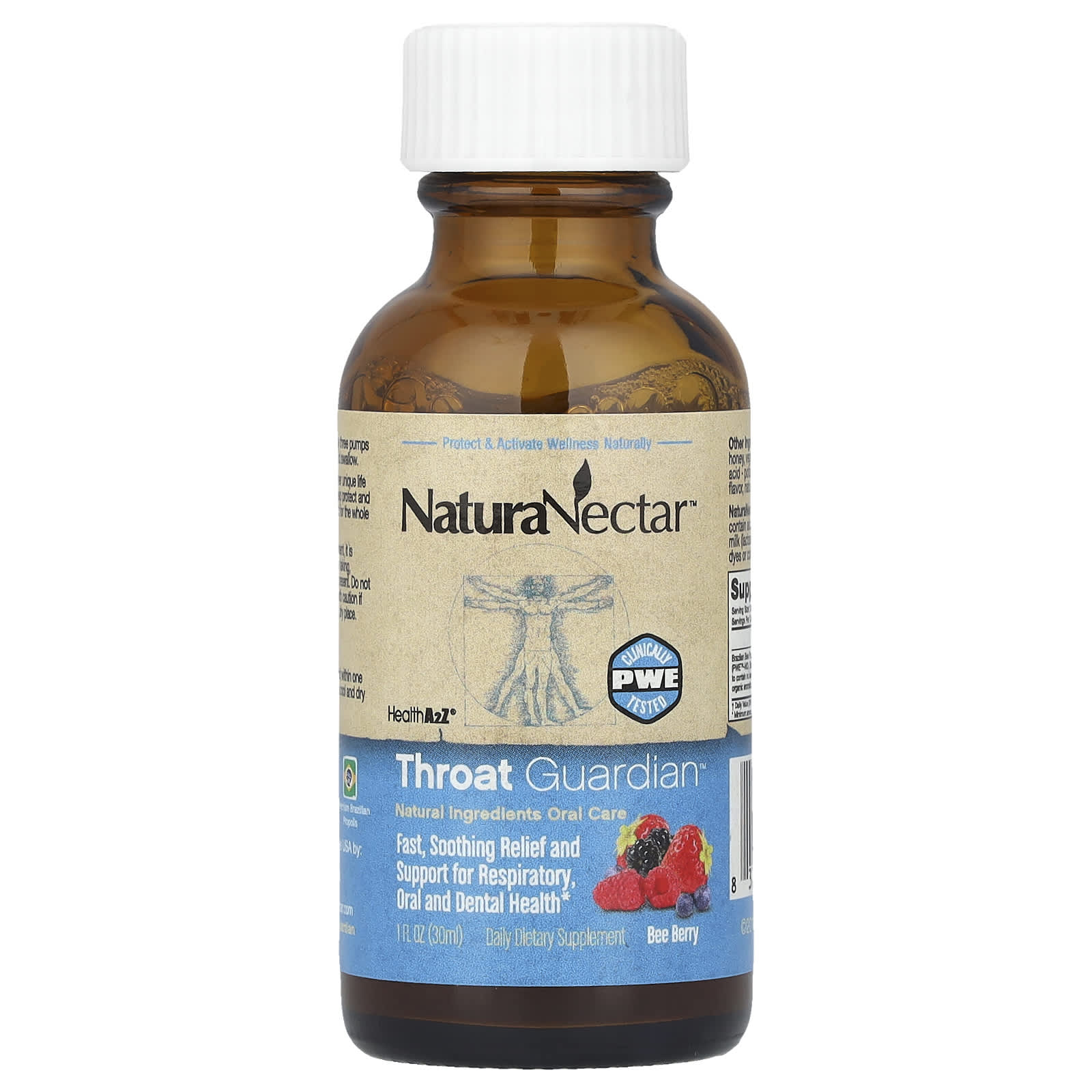 NaturaNectar, Throat Guardian™ Spray, Bee Berry, 5 mg, 1 fl oz (30 ml)