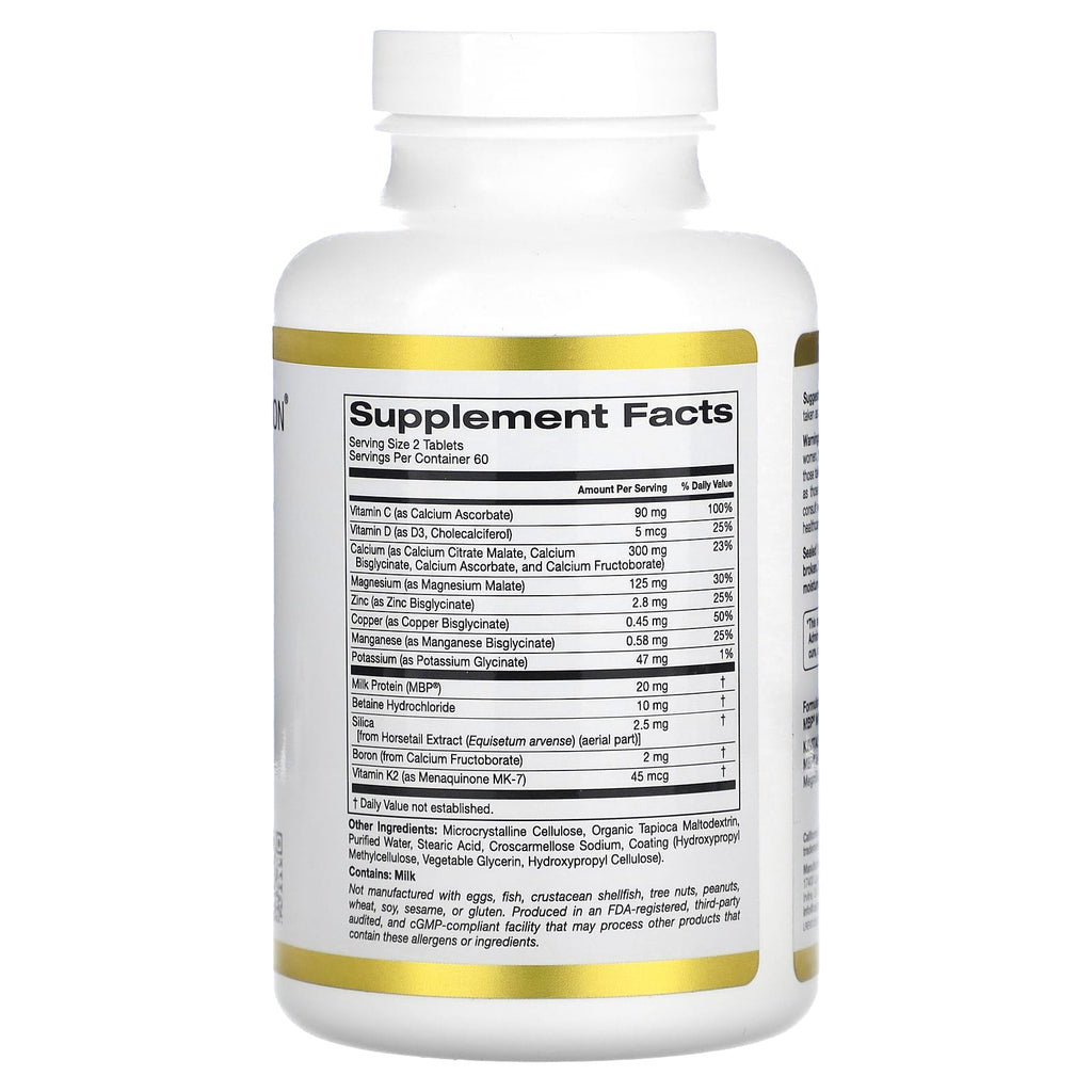 California Gold Nutrition, Bone Boost with Calcium, Magnesium, Vitamin C and Potassium, 120 Tablets