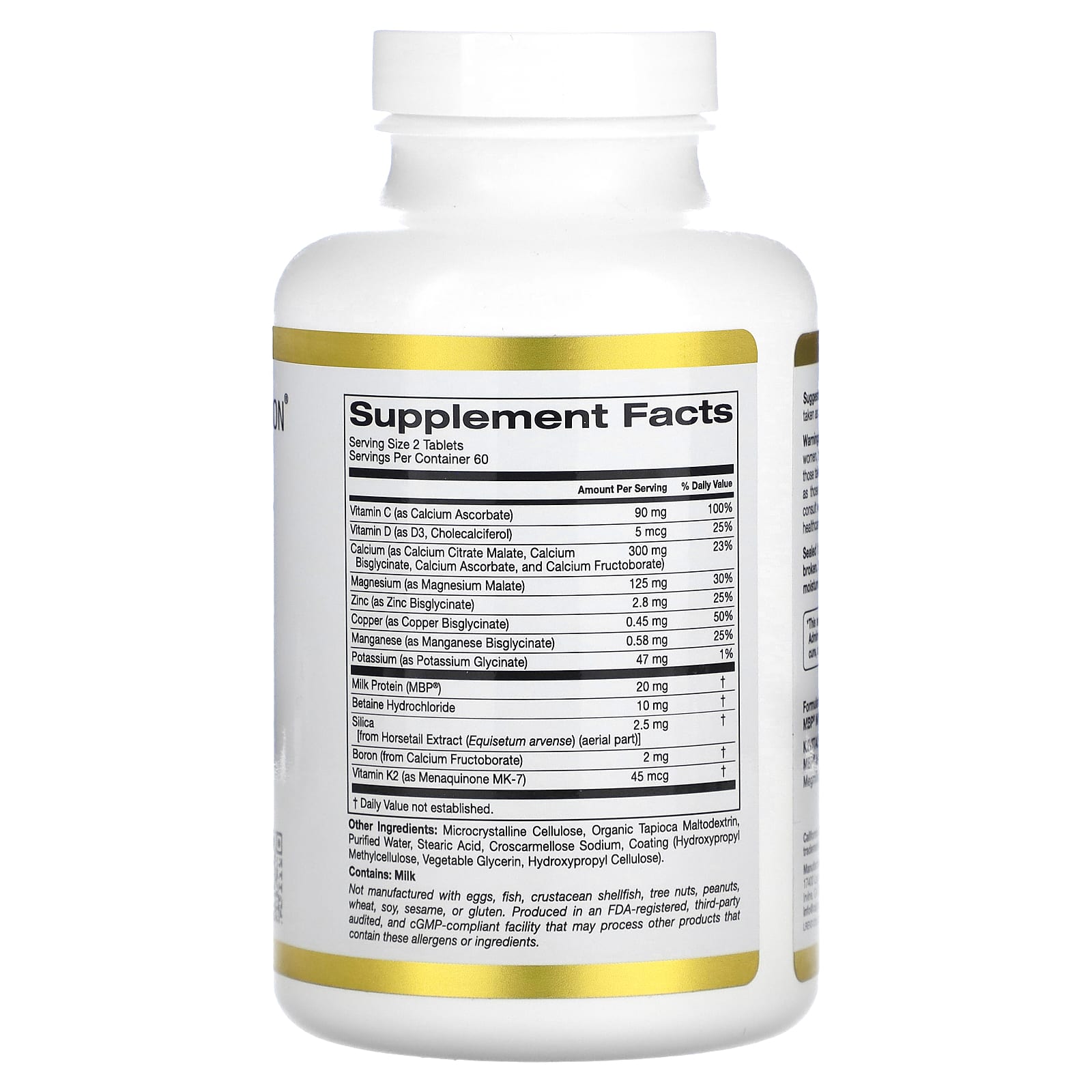 California Gold Nutrition, Bone Boost with Calcium, Magnesium, Vitamin C and Potassium, 120 Tablets