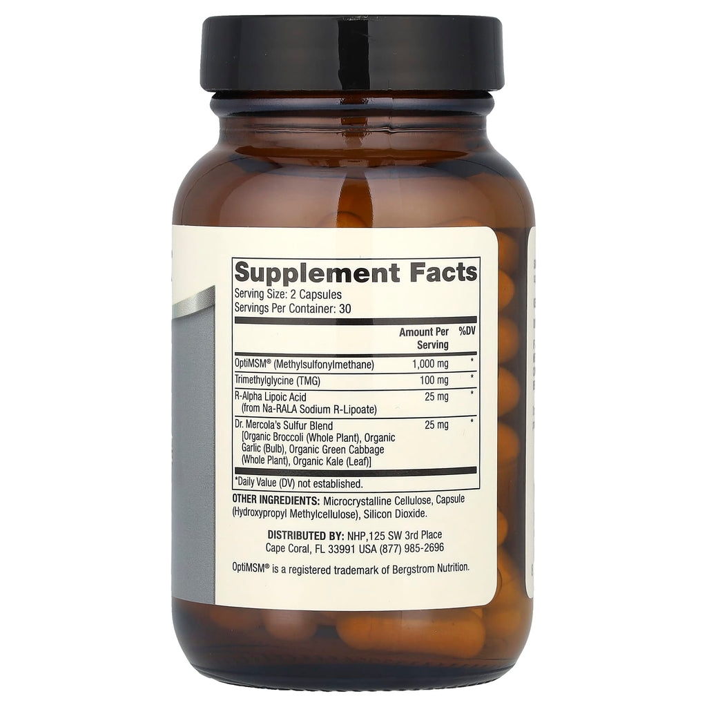 Dr. Mercola, MSM, Methylsulfonylmethane Sulfur Complex, 60 Capsules