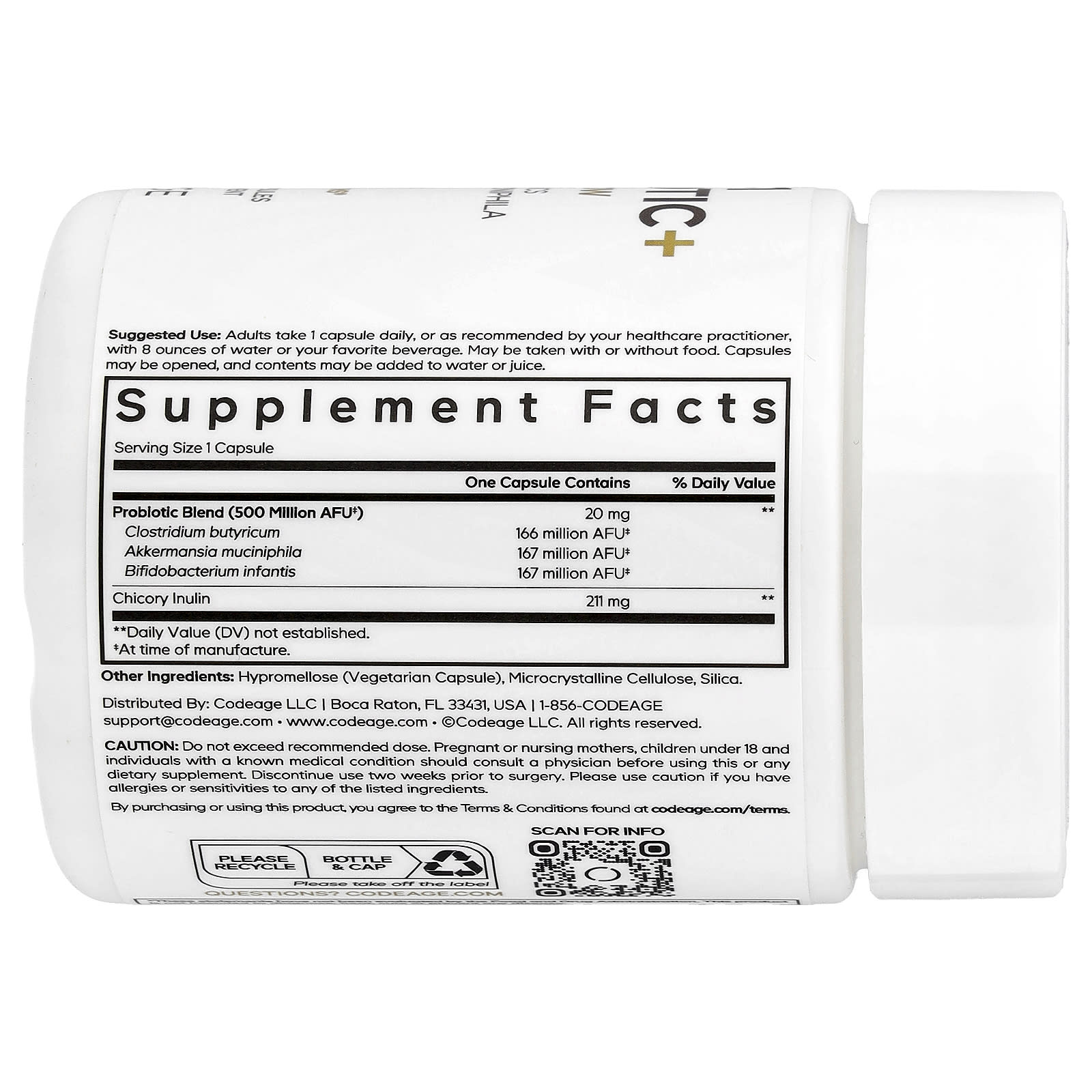 Codeage, GLP-1 Probiotic+, 90 Vegetable Capsules