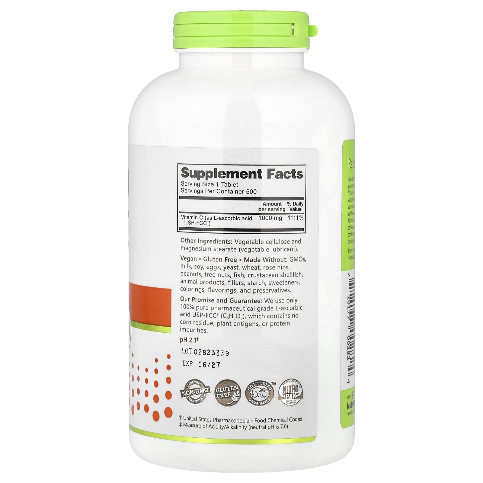 NutriBiotic, Immunity, Vitamin C, 1,000 mg, 500 Vegan Tablets