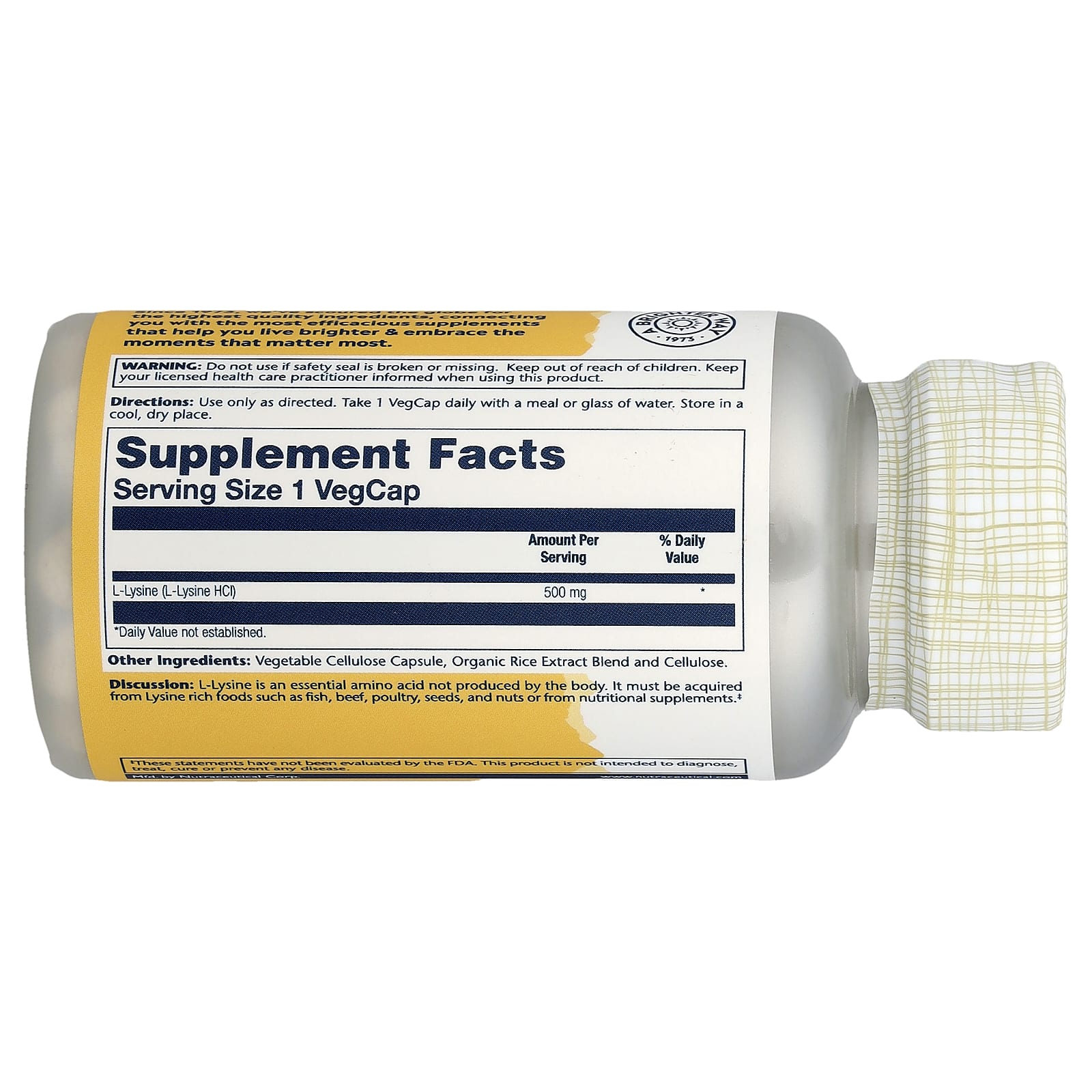 Solaray, L-Lysine, 500 mg, 60 VegCaps
