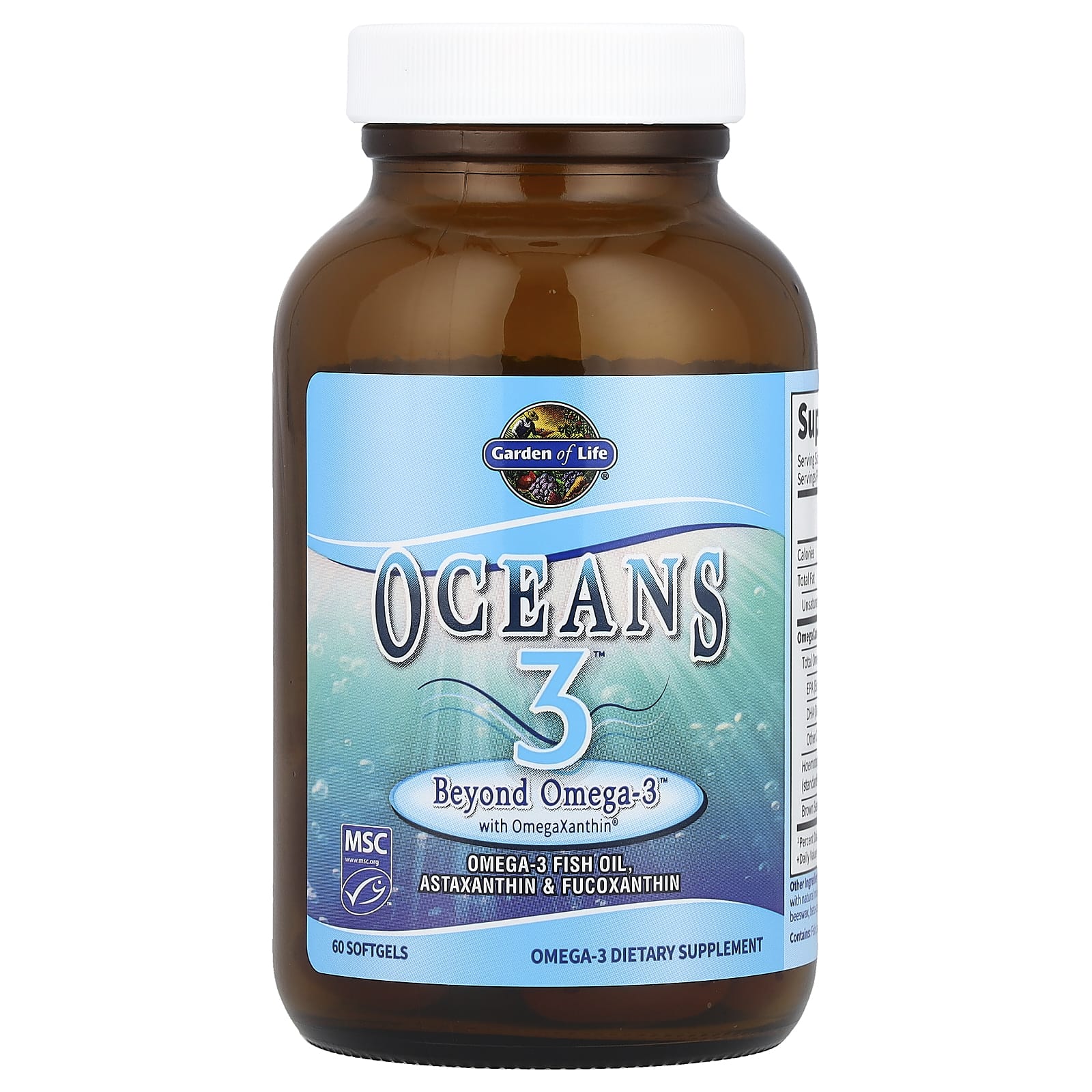 Garden of Life, Oceans 3™, Beyond Omega-3 with OmegaXanthin™, 60 Softgels