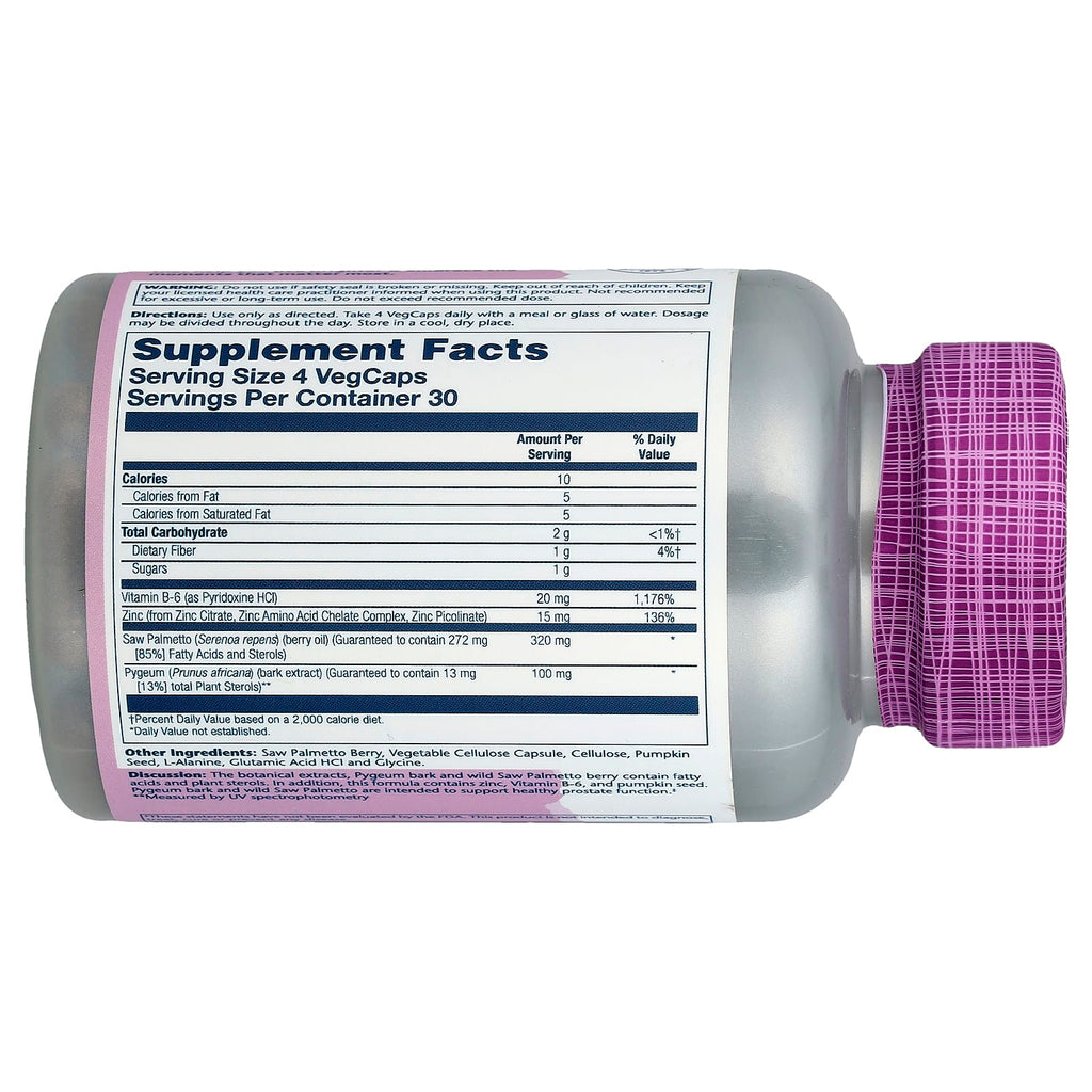 Solaray, Vital Extracts, Saw Palmetto & Pygeum with Zinc, 120 VegCaps