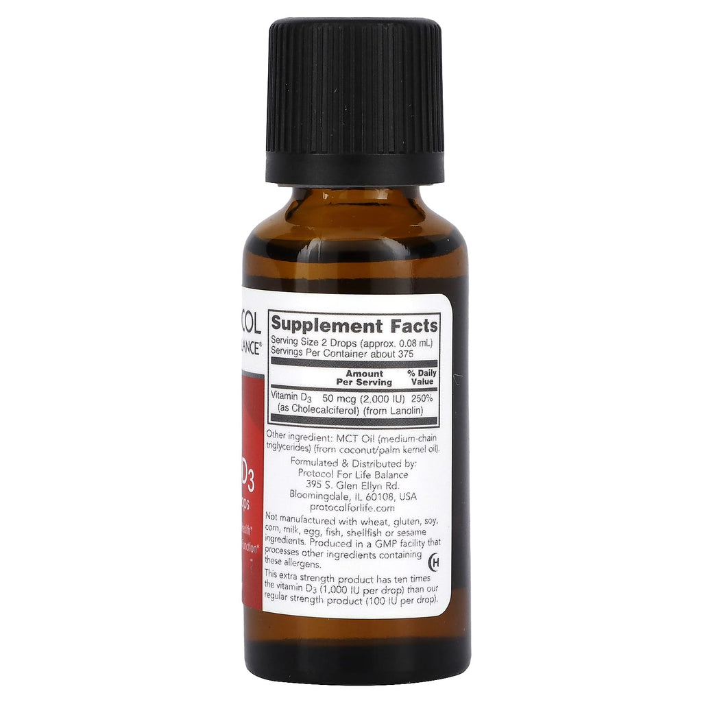 Protocol for Life Balance, Liquid Vitamin D3, 2,000 IU, 1 fl oz (30 ml)