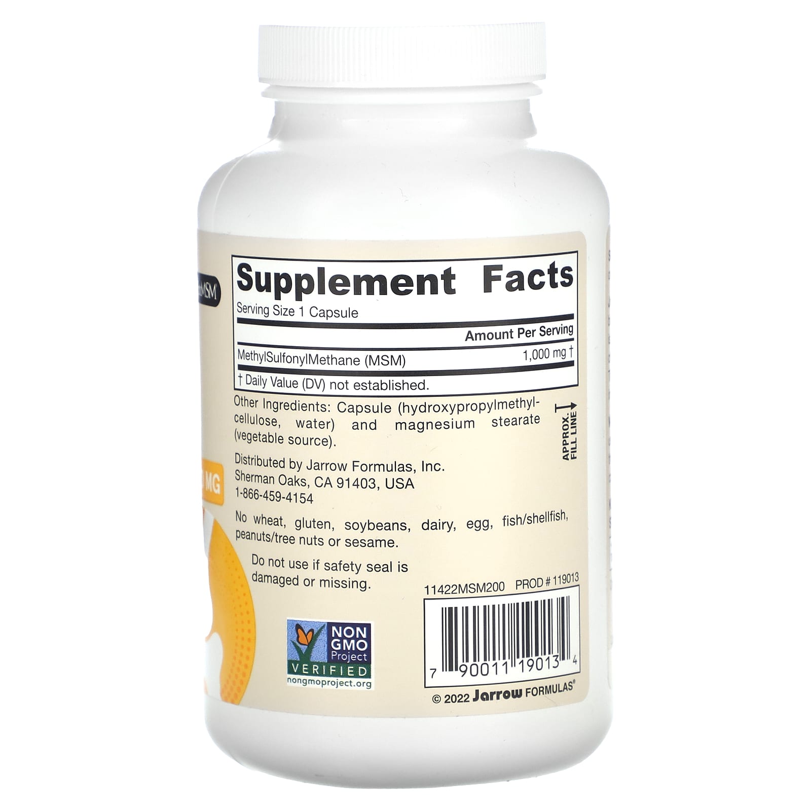 Jarrow Formulas, Vegan MSM, 1,000 mg, 200 Veggie Capsules