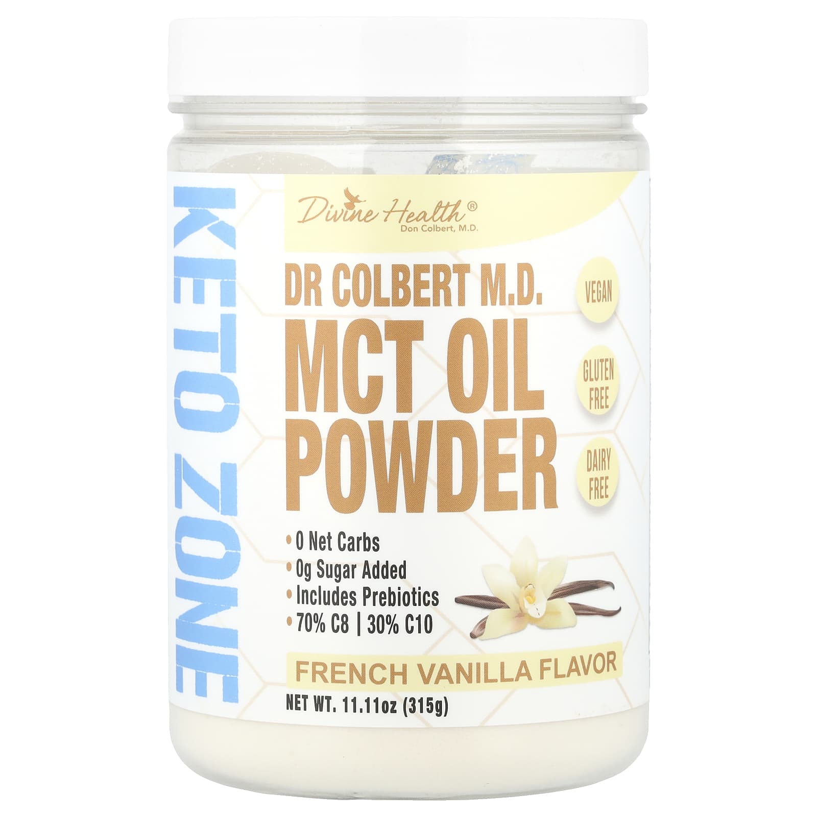 Divine Health, Dr Colbert M.D. MCT Oil Powder, French Vanilla, 11.11 oz (315 g)