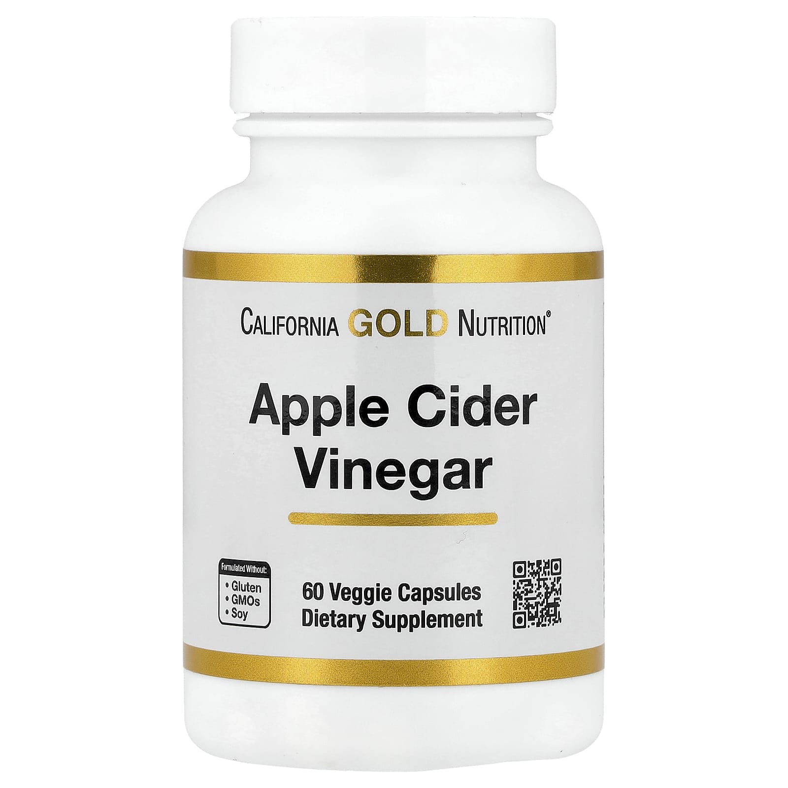 California Gold Nutrition, Apple Cider Vinegar, 60 Veggie Capsules (450 mg per Capsule)