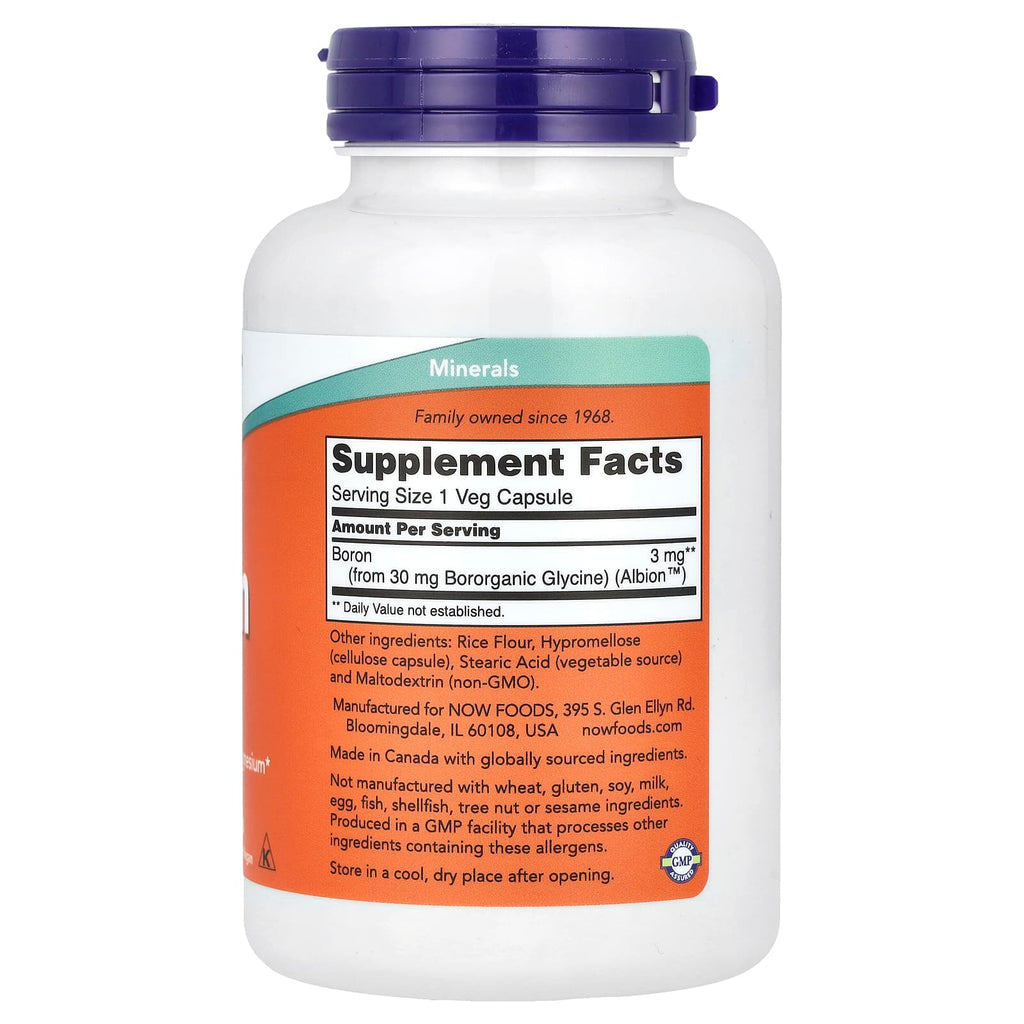 NOW Foods, Boron, 3 mg, 250 Veg Capsules