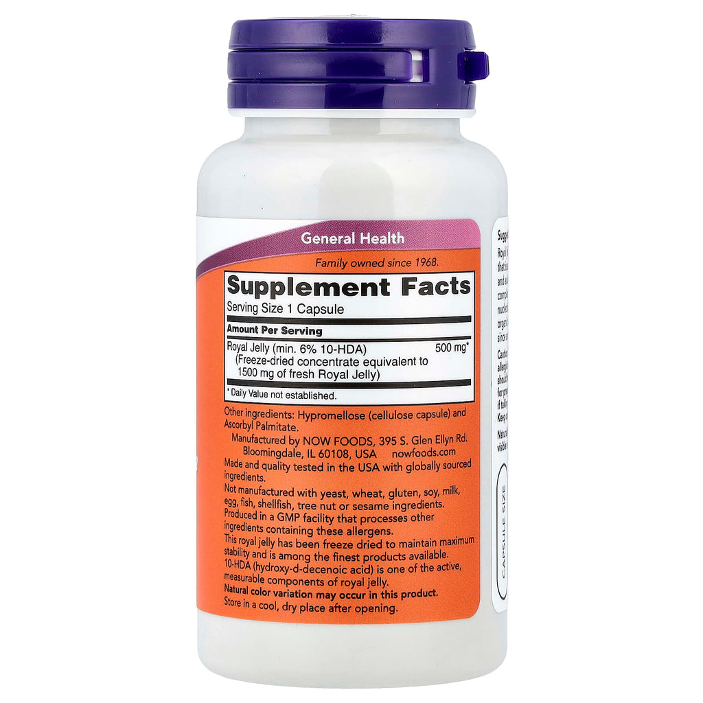 NOW Foods, Royal Jelly, 1,500 mg, 60 Capsules