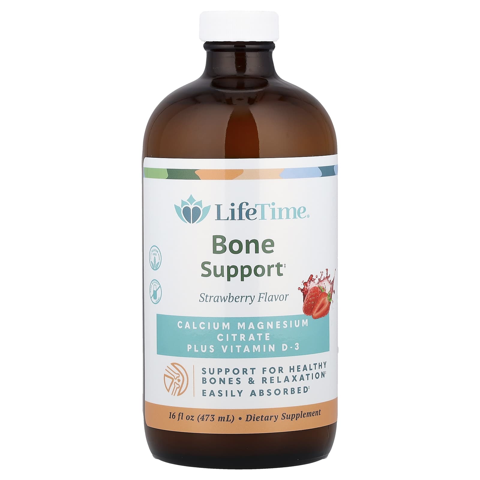 LifeTime Vitamins, Bone Support, Strawberry, 16 fl oz (473 ml)
