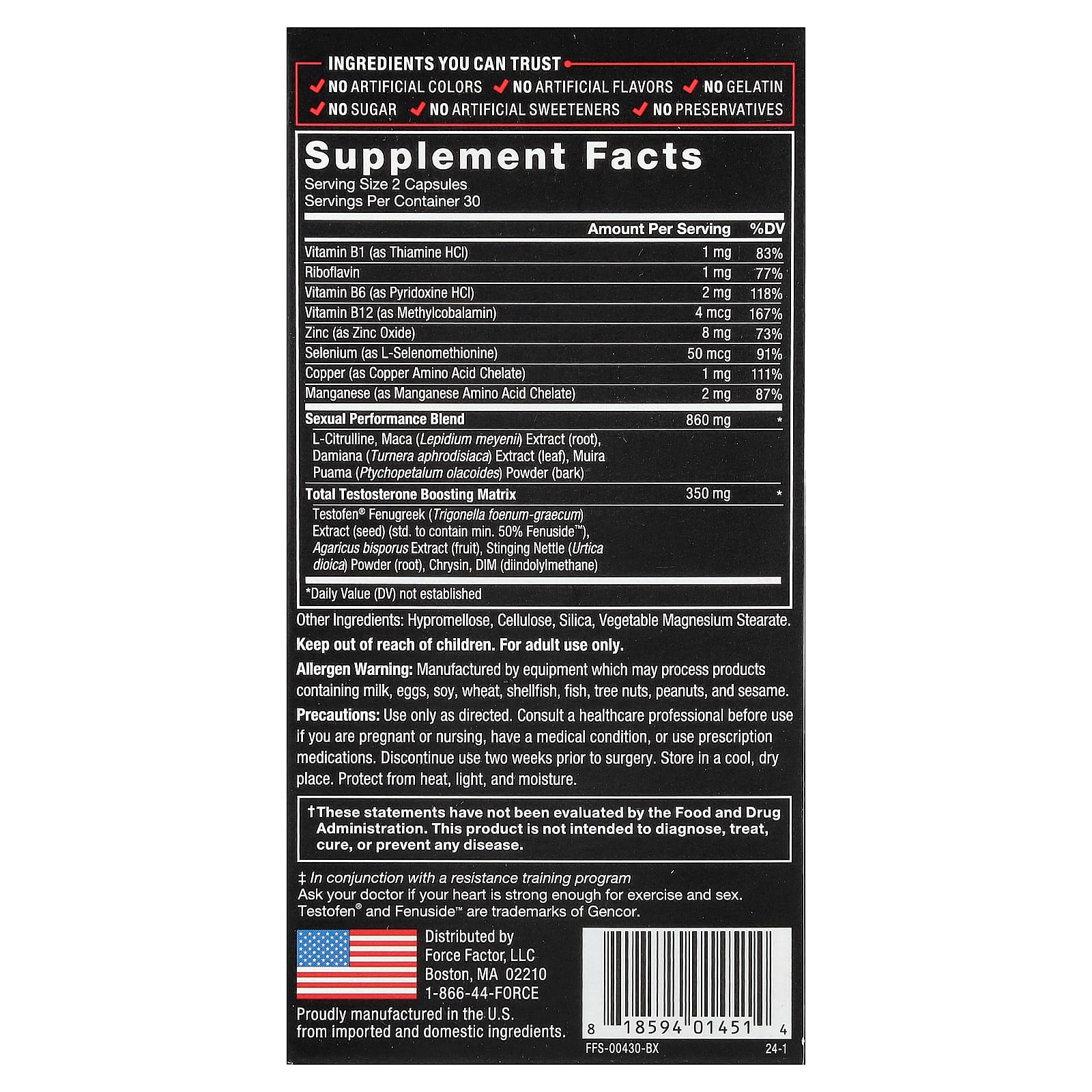 Force Factor, Test X180 Alpha®, 60 Capsules