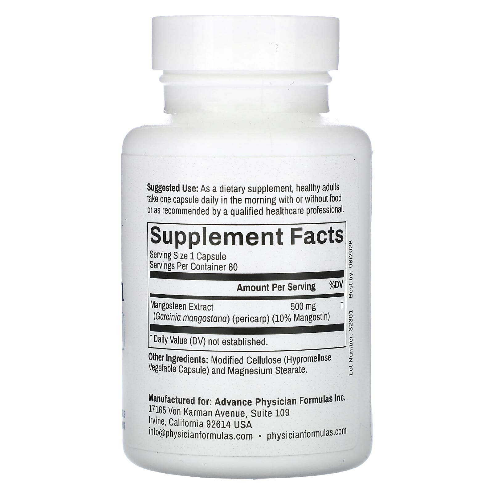 Advance Physician Formulas, Mangosteen, 500 mg, 60 Capsules