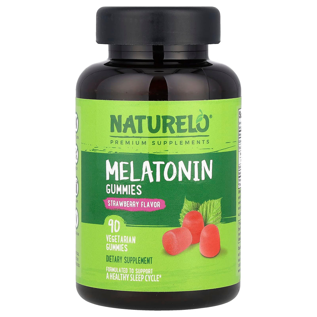 NATURELO, Melatonin Gummies, Strawberry, 90 Vegetarian Gummies (2.5 mg per Gummy)