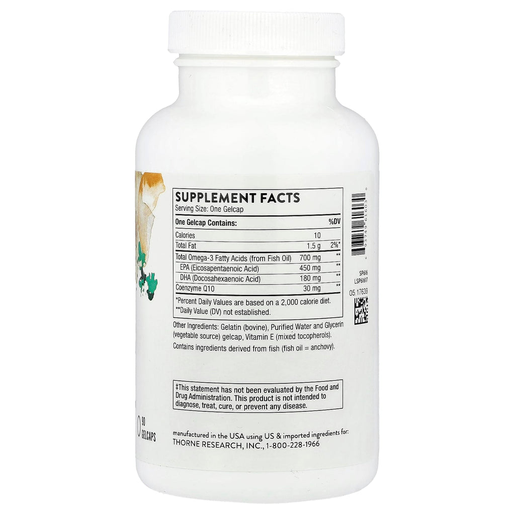 Thorne, Omega-3 with CoQ10, 90 Gelcaps
