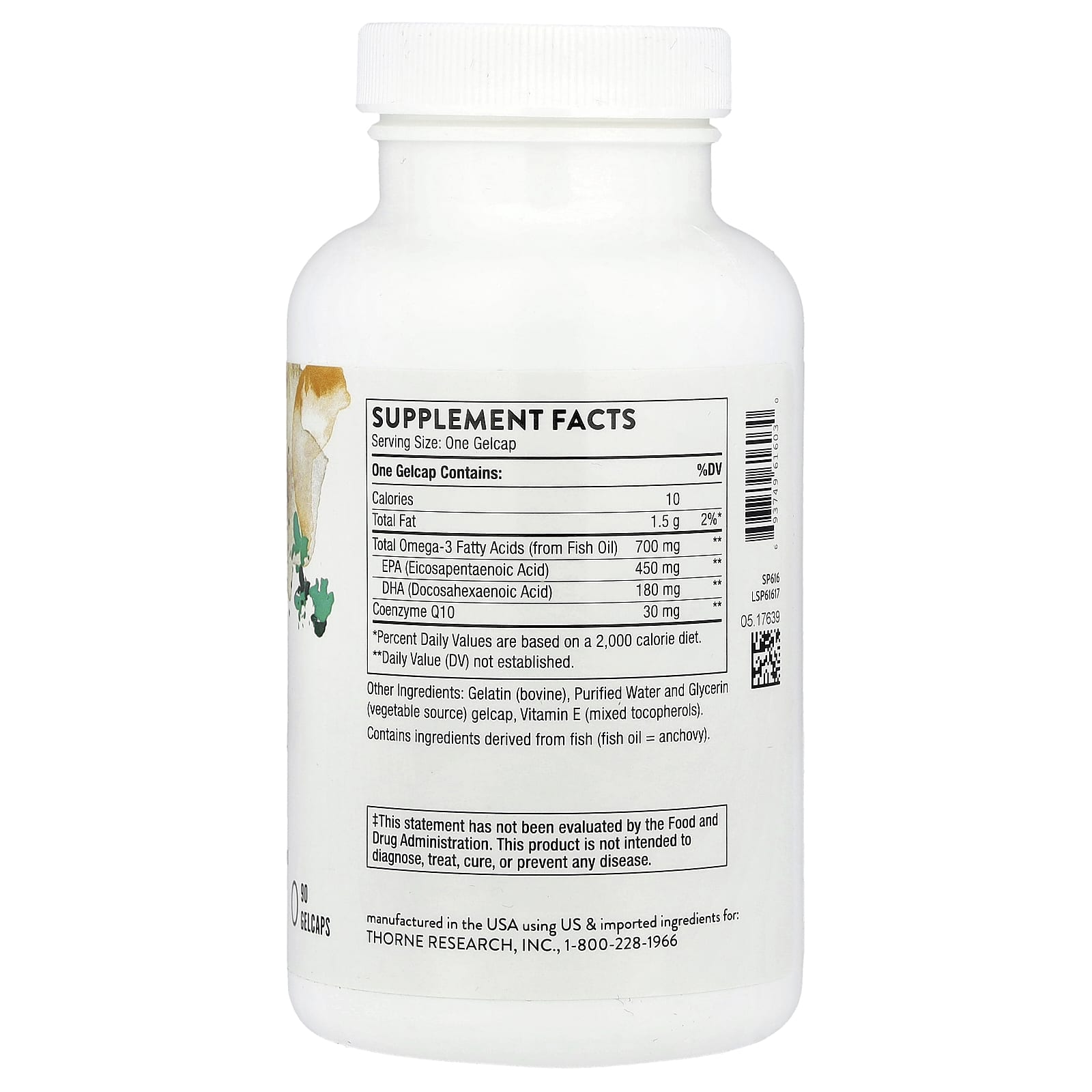 Thorne, Omega-3 with CoQ10, 90 Gelcaps