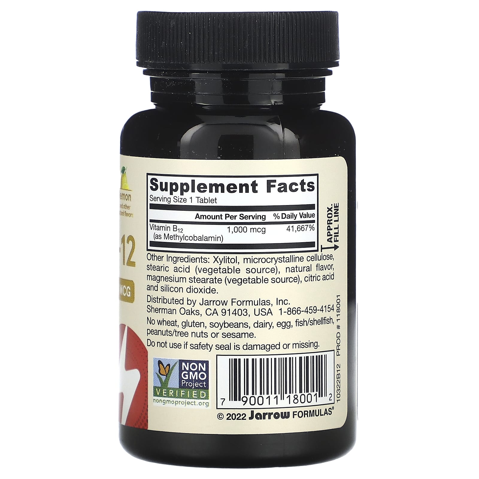 Jarrow Formulas, Methyl B-12, Lemon, 1,000 mcg, 100 Chewable Tablets