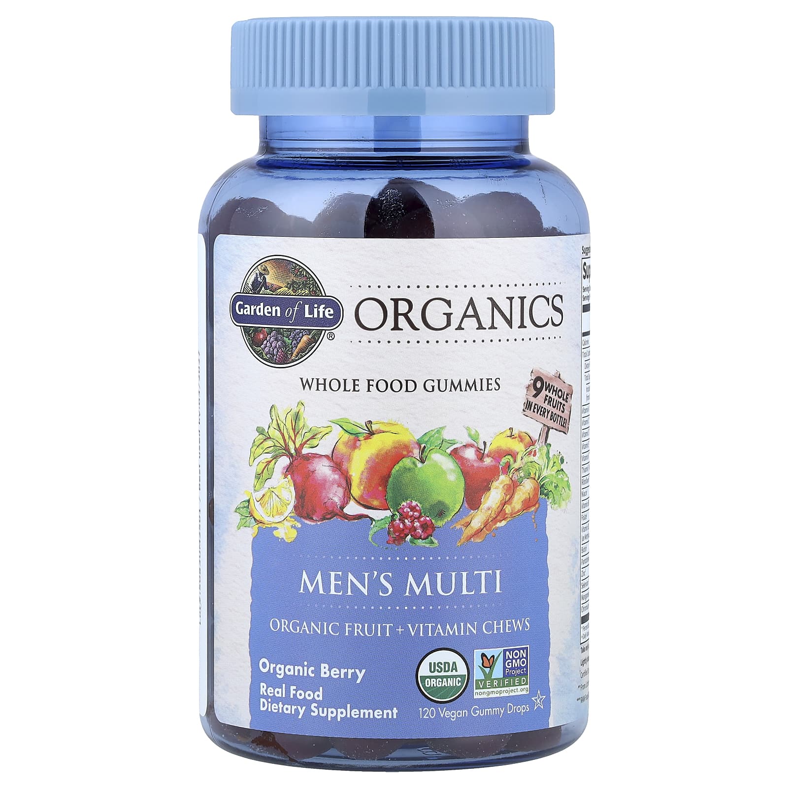 Garden of Life, Organics, Men's Multi, Organic Berry, 120 Vegan Gummy Drops