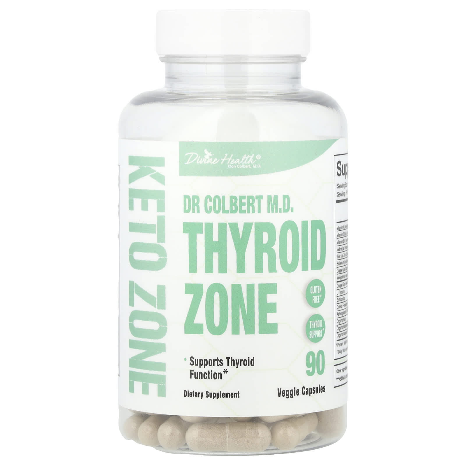 Divine Health, Dr Colbert M.D. Thyroid Zone, 90 Veggie Capsules