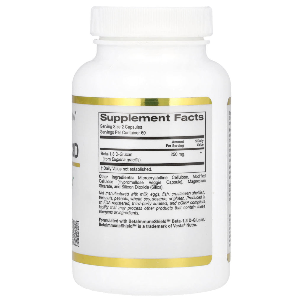 California Gold Nutrition, Beta Glucan from Algae 1,3D, 120 Veggie Capsules (125 mg Per Capsule)