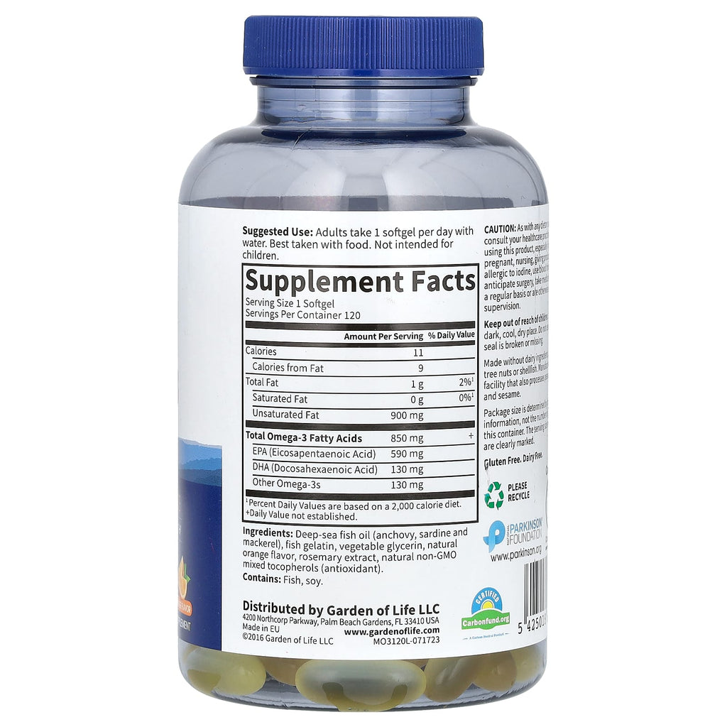 Minami Nutrition, Supercritical Omega-3 Fish Oil, Orange, 850 mg, 120 Softgels