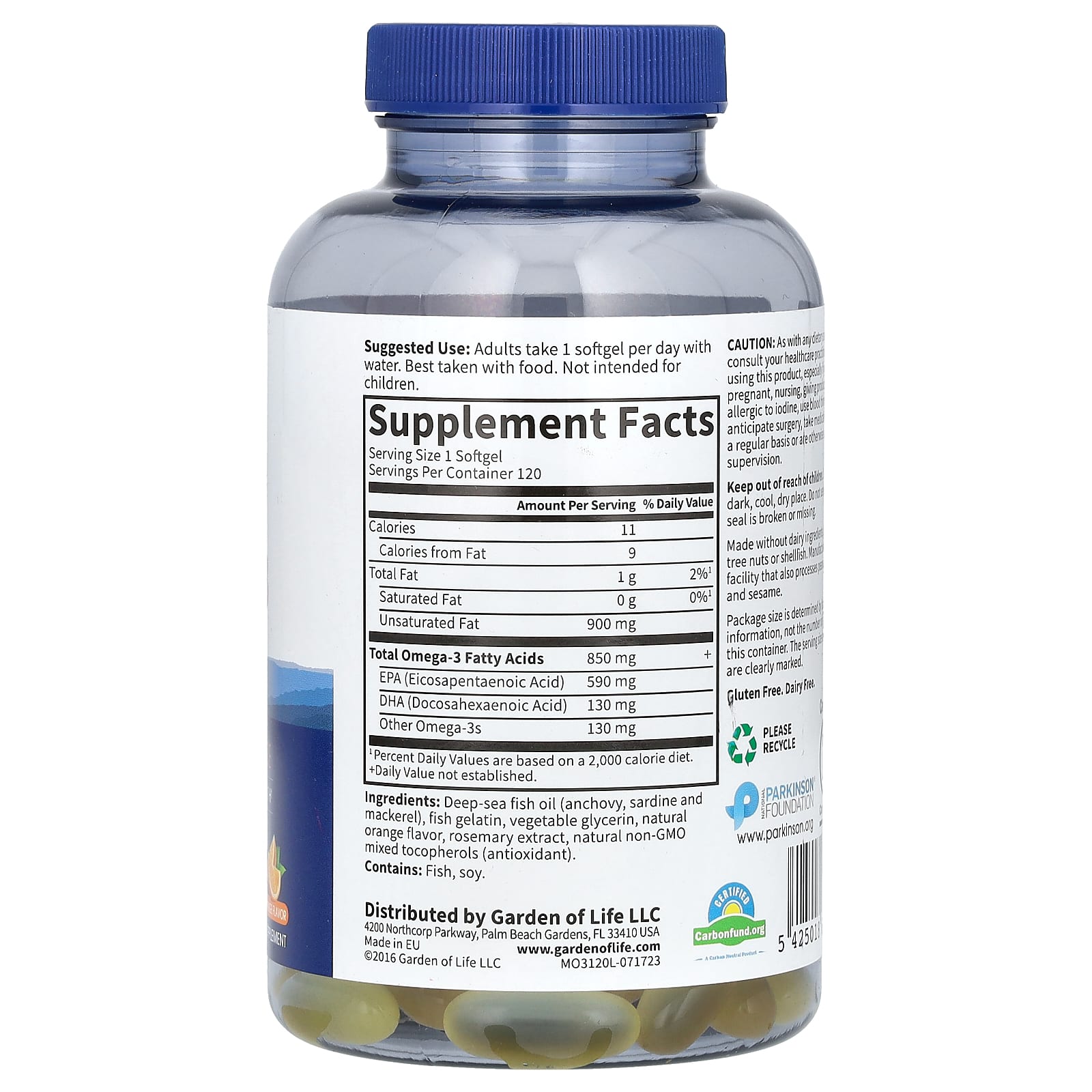 Minami Nutrition, Supercritical Omega-3 Fish Oil, Orange, 850 mg, 120 Softgels