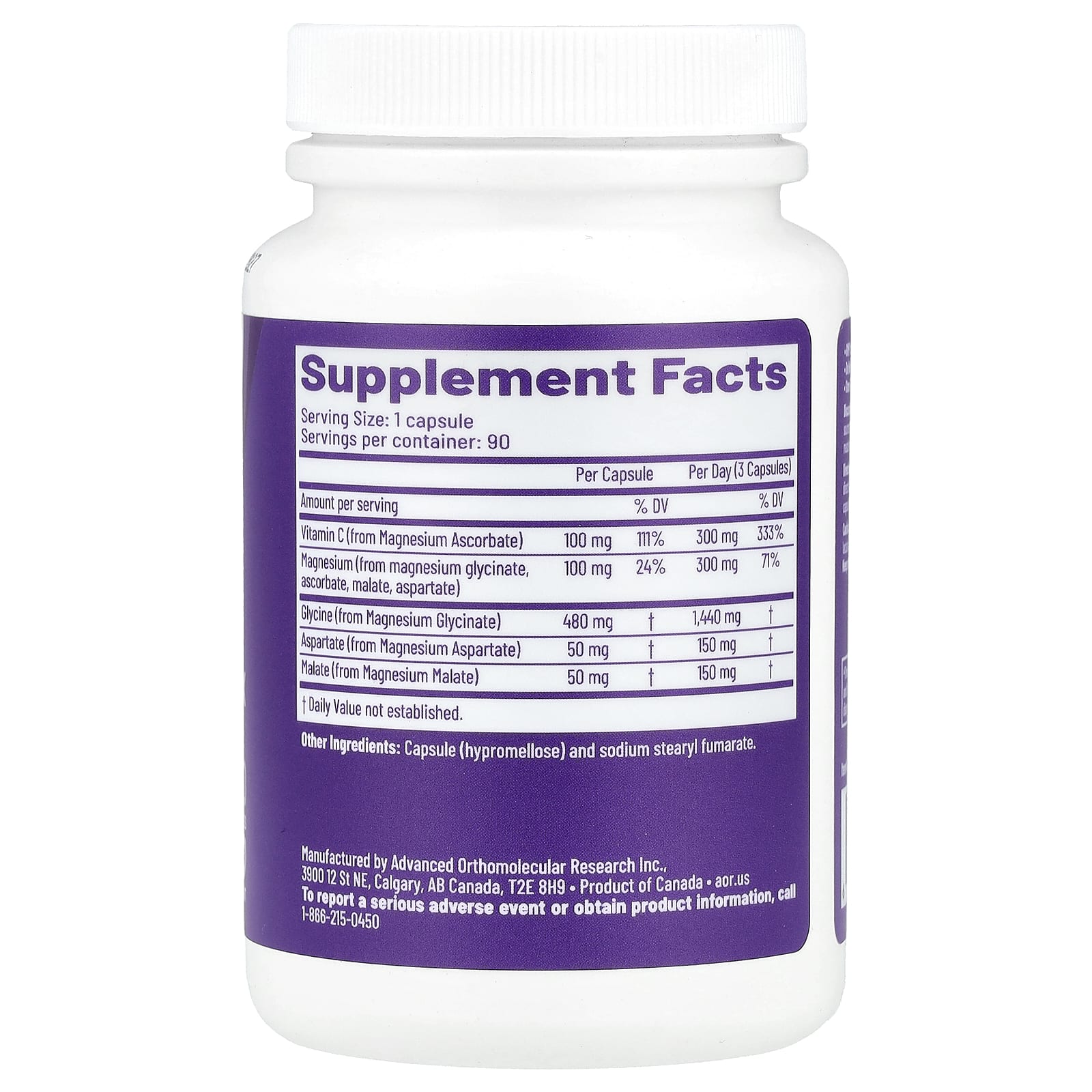 Advanced Orthomolecular Research AOR, Advanced Magnesium Complex, 90 Capsules