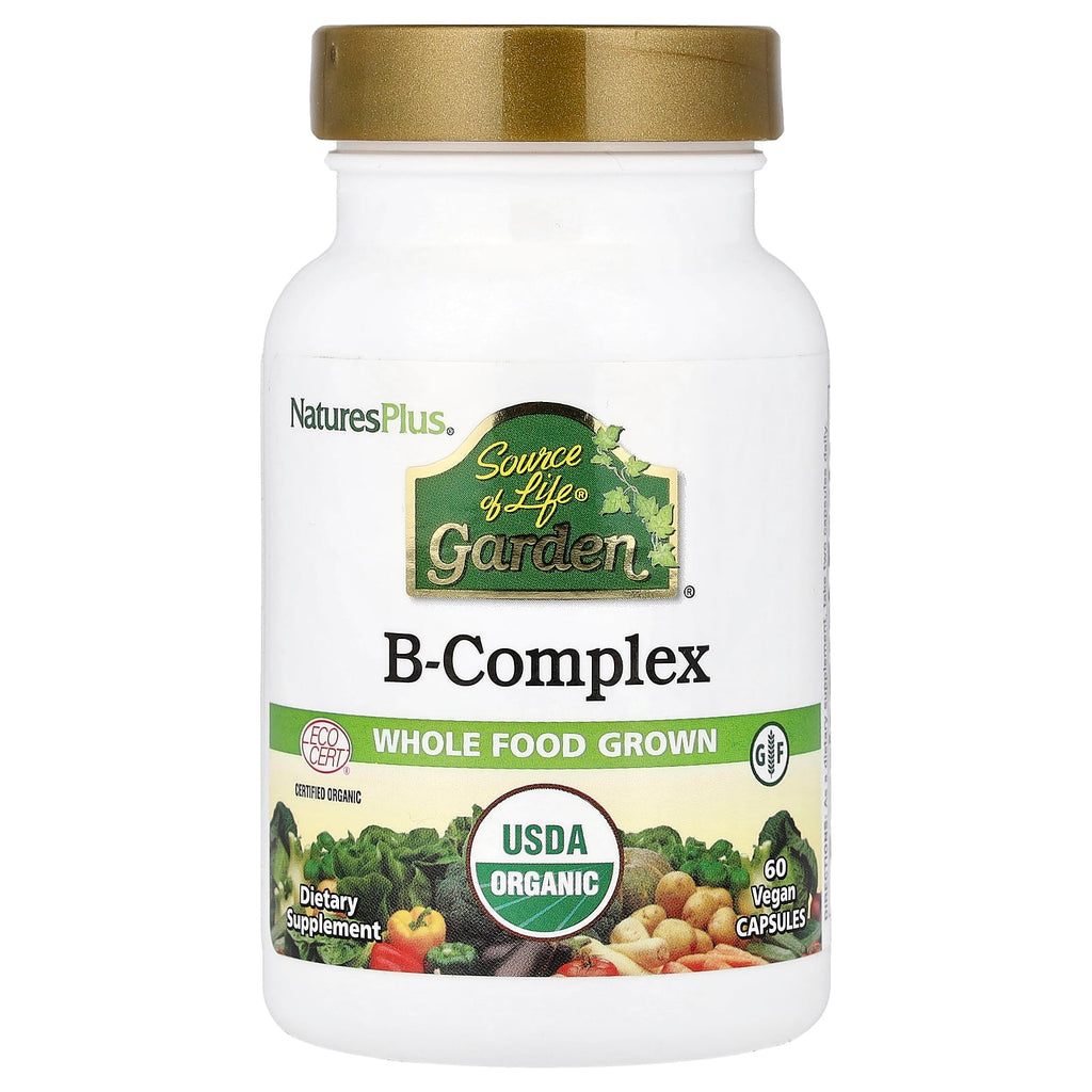 NaturesPlus, Source of Life Garden, Organic B-Complex, 60 Vegan Capsules