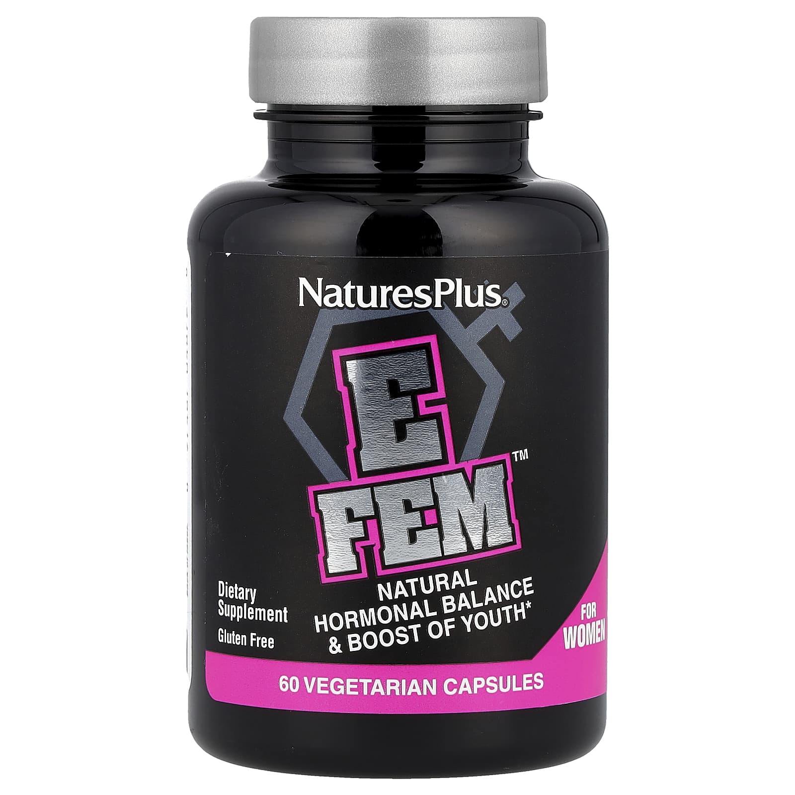 NaturesPlus, E Fem™ for Women, Natural Hormonal Balance & Boost of Youth, 60 Vegetarian Capsules